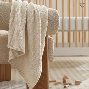 NWOT Boll & Branch Cable Knit Organic Cotton Baby Blanket